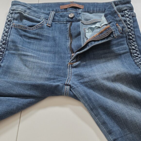 Joes Jeans Womens 28 Blue The Charlie High Rise Skinny Ankle Side Denim Braids - Picture 11 of 16